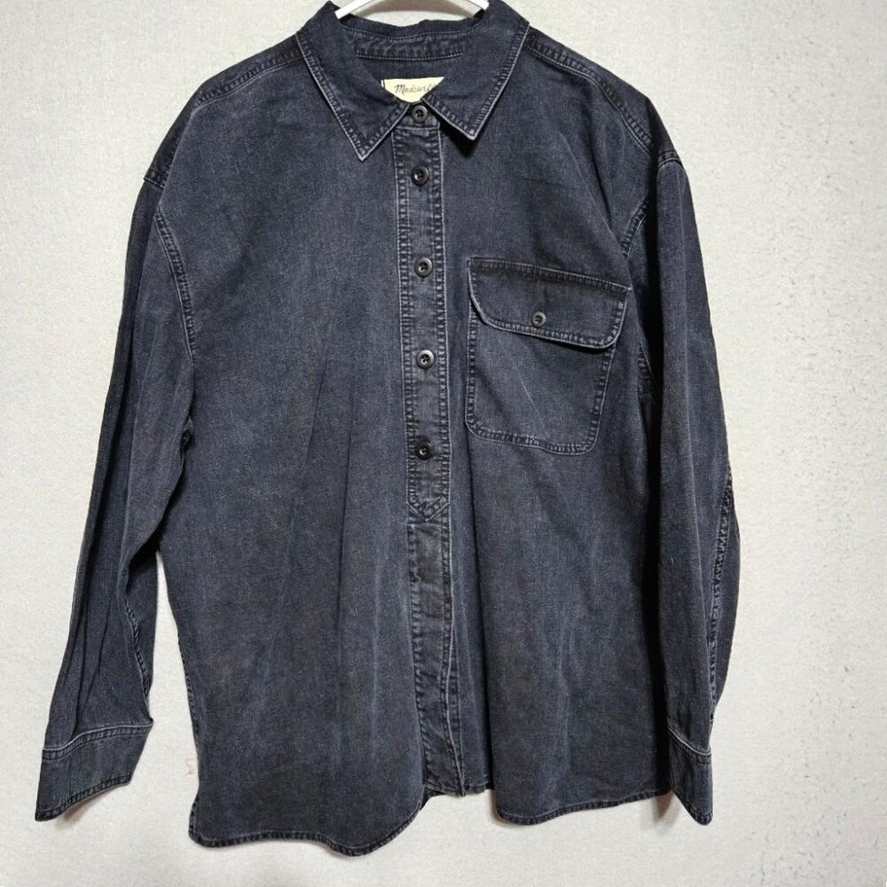 Madewell Drakefield Dark Wash Denim Shirt Shacket Women's Plus Sz XXL